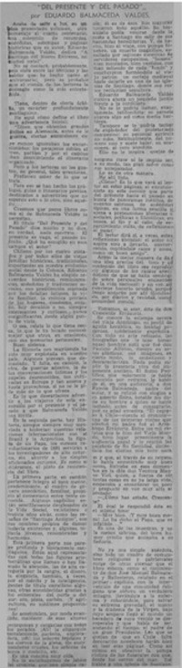 Del presente y del pasado".