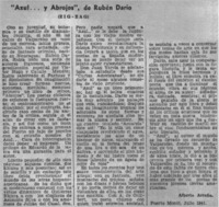 Azul -- y abrojos", de Rubén Darío
