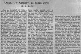 Azul -- y abrojos", de Rubén Darío