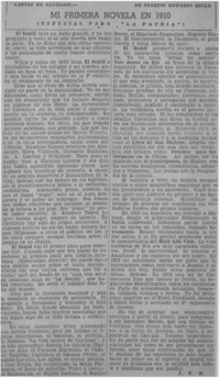 Mi primera novela en 1910