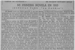 Mi primera novela en 1910