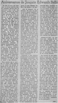 Aniversarios de Joaquín Edwards Bello