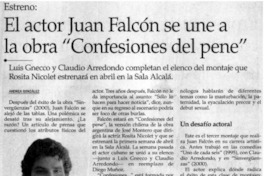 El actor Juan Falcón se una a la obra "Confesiones del Pene"