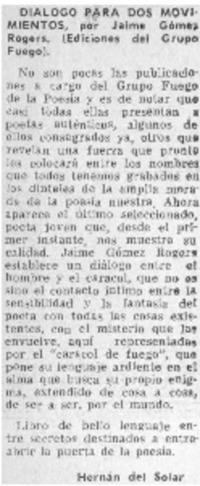 Diálogo para dos movimientos