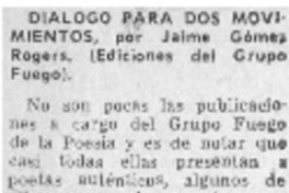 Diálogo para dos movimientos