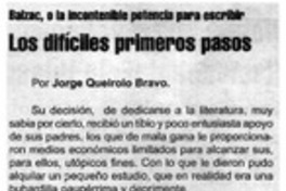 Los difíciles primeros pasos Balzac, o la incontenible potencia para escribir