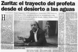 Zurita: el trayecto del profeta desde el desierto a las aguas