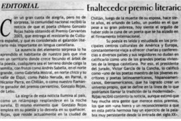 Enaltecedor premio literario.