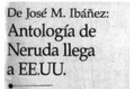 Antología de Neruda llega a EE.UU.