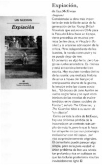 Expiación , de Ian McEwan.