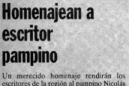 Homenajean a escritor pampino.