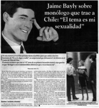 Jaime Bayly sobre monólogo que trae a Chile : "El tema es mi sexualidad"