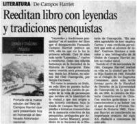 Reeditan libro con leyendas y tradiciones penquistas.