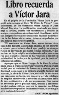Libro recuerda a Víctor Jara.