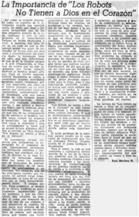 La importancia de "Los robots no tienen a Dios en el corazón"