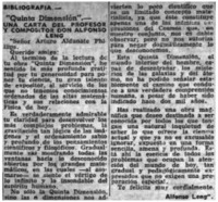Quinta dimensión" : una carta del profesor y compositor don Alfonso Leng