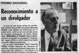 Reconocimiento a un divulgador.