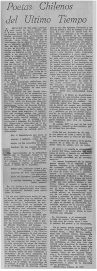 Poetas chilenos de último tiempo
