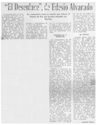 El Desenlace", de Edesio Alvarado
