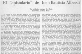 El "epistolario" de Juan Bautista Alberdi
