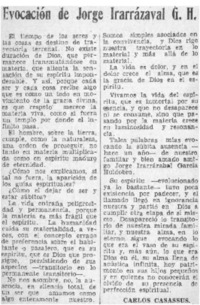 Evocación de Jorge Irarrázaval G. H.