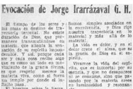 Evocación de Jorge Irarrázaval G. H.