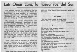 Luis Omar Lara, la nueva voz del sur.