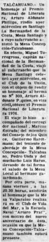 Homenaje a Premio Nacional de Literatura.