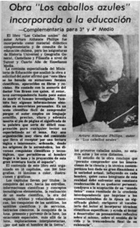 Obra "Los caballos azules" incorporada a la educación : complementaria para 3° y 4° medio.