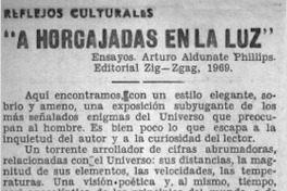 "A horcajadas en la luz"