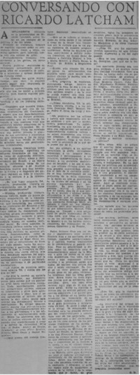 Conversando con Ricardo Latcham