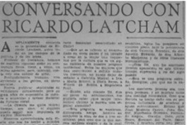 Conversando con Ricardo Latcham