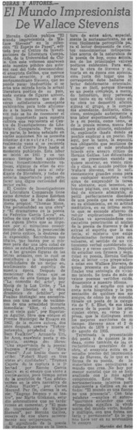 El mundo impresionista de Wallace Stevens