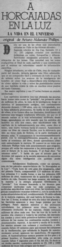 A horcajadas en la luz