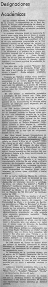 Designaciones académicas.