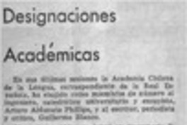Designaciones académicas.