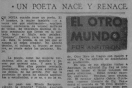 Un poeta nace y renace.