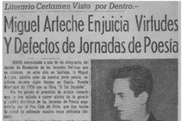 Miguel Arteche enjuicia virtudes y defectos de jornadas de poesía.