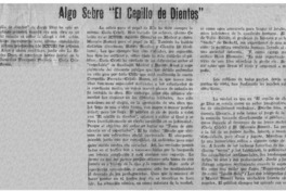 Algo sobre "El Cepillo de dientes".