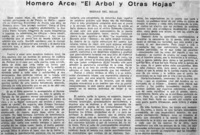 Homero Arce: "El árbol y otras hojas"