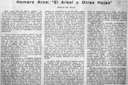 Homero Arce: "El árbol y otras hojas"