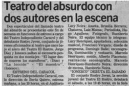 Teatro del absurdo con dos autores en la escena.