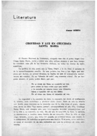 Ceguedad y luz en Cruchaga Santa María