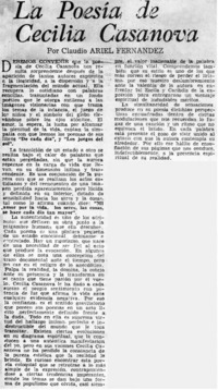 La poesía de Cecilia Casanova