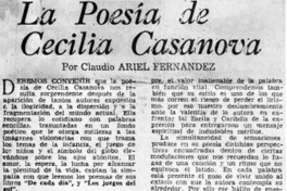 La poesía de Cecilia Casanova
