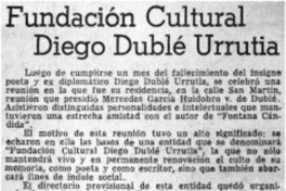 Fundación Cultural Diego Dublé Urrutia.