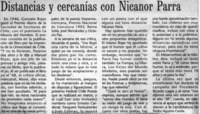 Distancias y cercanías con Nicanor Parra.