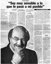 Soy muy sensible a lo que le paso a mi pueblo"