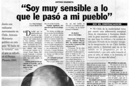 Soy muy sensible a lo que le paso a mi pueblo"