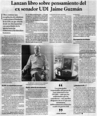 Lanzan libro sobre pensamiento del ex senador UDI Jaime Guzmán.